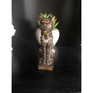 Vintage Egyptian Brown W Flow Figurine Japan Hand Painted Porcelain 3x.75x1.25”